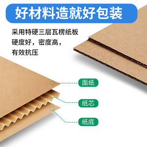 Caja de Cartón Corrugado de Doble Cara, Plegable, para Comercio Electrónico, Extra Resistente, de Tres Capas, 250 g/m², Impresión de Logotipo Personalizado - Product Image 2