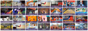 Parc de trampolines intérieur commercial, zones vertes, bleues et noires, fosse à mousse, filet de protection, équipement de jeu interactif écologique pour - Product Image 3