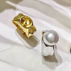 10570 DIY Pearl <b>Accessories</b> S925 Silver Ring Empty <b>Snake</b> Bone Knot Ring Holder 7-9mm Round Silver Jewelry Findings Size 6mm - Product Image 3