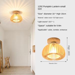 Plafonnier en forme de citrouille créatif en bois d'éclairage chaud de conception moderne pour le salon - Product Image 4