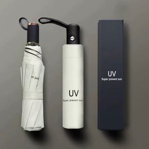 Parapluie publicitaire OEM pas cher avec logo personnalisé, ouverture automatique, 3 plis, anti-UV, étanche, compact, pour voyage, vente en gros, commandes en gros - Product Image 2