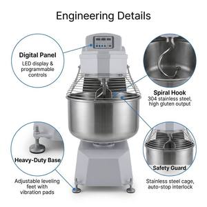 Impastatrice a Spirale Commerciale da <span class=keywords><strong>25</strong></span> kg, Macchina per Impastare da 80L, Impastatrice per Pane e Pizza in Acciaio Inox 304 - Product Image 3
