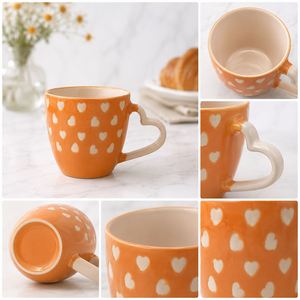 Tasses à expresso en céramique prêtes à être expédiées avec une poignée en forme de cœur, idéales pour les cafés et les cadeaux à domicile, 72 pièces par carton - Product Image 4