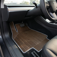 JIEYU 2025 Tesla Model Y Ensemble complet de 3 pièces Tapis de sol de voiture en latex imperméable de 10 mm d'épaisseur Résistant aux taches Protection toutes saisons