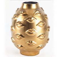 Vase à lèvres pour fleurs, décoration de Table en céramique, partie corporelle nordique, 1 pièce