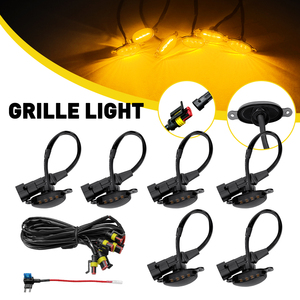 Ensemble de 6 feux de calandre LED ambre pour pare-chocs avant, lentille fumée, universel pour voitures, camions et pick-up - Product Image 2