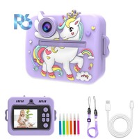 Nouvel Arrivage Mini Appareil Photo Instantané Licorne 1080p pour Enfants, Appareil Photo Bébé avec Fonction Photo MP3 et Médias