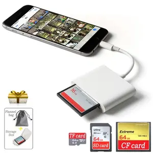 SD TF CF kart okuyucu aydınlatma akıllı kamera SD hafıza kartı adaptörü iPhone iPod Apple hafıza kartları