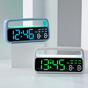 Lámpara de Escritorio LED 3D con Control de Volumen y Carga USB para Dormitorio de Estudiantes, Luz Ambiental con Diseño de Planeta, <span class=keywords><strong>Reloj</strong></span> Despertador Electrónico Digital con Tipo C - Product Image 1