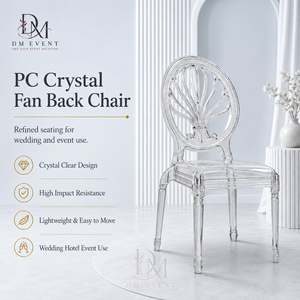 เก้าอี้พลาสติกใส DM EVENT PC Crystal Fan Back สำหรับงานแต่งงานและงานอีเว้นท์ ดีไซน์ทันสมัย เหมาะสำหรับโรงแรม - Product Image 1