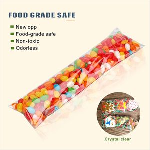 100 pcs 4" x 10" Long Clear Resealable Cellophane <b>Bags</b> Self Sealing Treat <b>Bags</b> Cookie <b>Bags</b> with Adhesive Flap Gift - Product Image 4