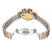 Montre mécanique automatique de luxe pour femme Caluola ODM/OEM, analogique, verre saphir, bracelet en acier inoxydable 18 mm, boîtier 35 mm