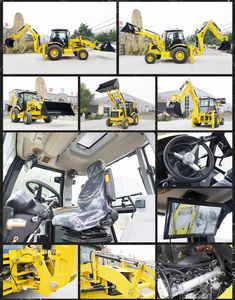 รถขุดขนาดเล็ก 4x4 มัลติฟังก์ชั่น แบบมีล้อขนาดกะทัดรัด 2-in-1 เครื่องจักรสำหรับงานดินในงานก่อสร้าง รวมฟังก์ชั่นการตักด้านหน้า - Product Image 1