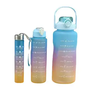 1000ml emin atış kapağı yumuşak sıkmak plastik spor spor salonu su şişesi motivasyon su şişesi 3 1 su şişesi
