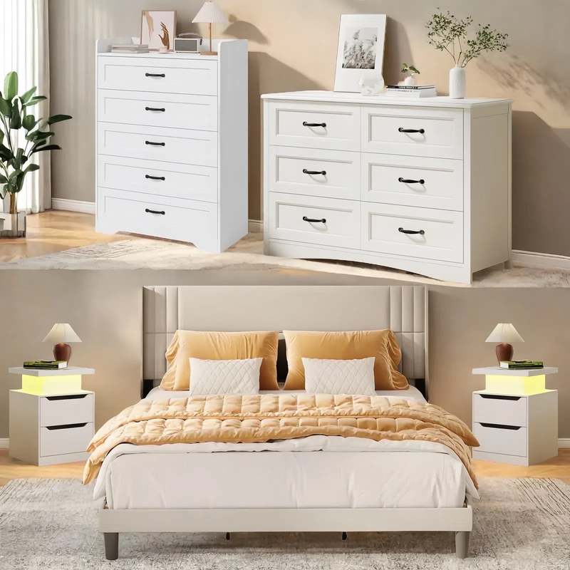 Modern Luxury Wooden Bedroom Suite Queen