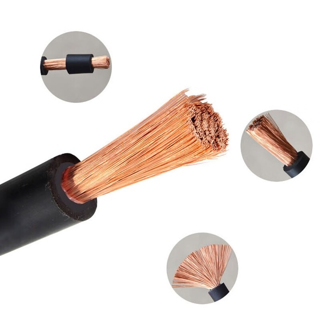 Flexible 1/0 Copper Welding Cable 16mm2 Rubber Insulated 220V Single Core Construction Power Cables with PVC & PE