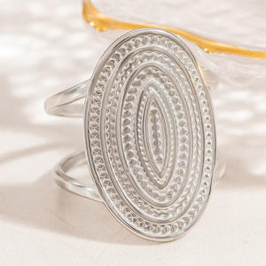 Fashion <b>Rings</b> Stainless Steel Gold Silver Heart Oval Geometric Minimalist Women's Jewelry Gift JZ21125 - Product Image 4