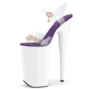 <span class=keywords><strong>Scarpe</strong></span> da Pole Dance con Tacco Alto 26cm, Punta Aperta, Strass Trasparenti, per Donna, Sexy, Fetish, per Feste in Maschera - Product Image 1