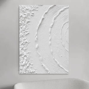 オリジナルアートホワイト3Dテクスチャキャンバス抽象的な壁アート重油ハンドメイド絵画ミニマリズムウォールペインティングリビングルーム用 - Product Image 3
