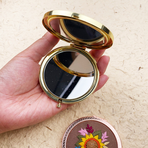 Kit de Broderie au Point de Croix Artisanale en Gros, Mini Miroir de Maquillage Rond en Métal Tendance, Accessoire de <span class=keywords><strong>Couture</strong></span> DIY - Product Image 2
