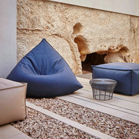 Fauteuil pouf gonflable rond en faux lin pour extérieur, résistant à l'eau, en forme de fleur, grand fauteuil de relaxation pour patio, plage et piscine