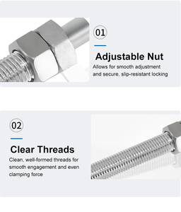 D50-M12x80 רגליים רהיט כבד של 90 ק "ג קיבולת עומס מתכת מתכווננת הרכבה עבור סדנה תעשייתית - Product Image 6