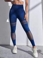 Leggings côtelés sans couture pour femmes Leggings de gym évidés pour femmes Pantalon de fitness serré à taille haute pour femmes Vêtements de sport