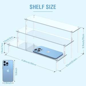 แท่นวางโชว์อะคริลิค3ชั้นทนทานสำหรับฟิกเกอร์แท่นวาง<span class=keywords><strong>เค้ก</strong></span>แต่งงานและที่จัดเก็บขายปลีก - Product Image 3