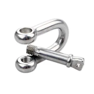 Shackle Wholesale Brass Silver Stainless Steel Polished European Standard Bow Type Shackle With Screw Collar Pin