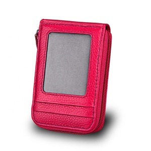 New Arrival Genuine Lichee Leather Business <b>Card</b> <b>Holder</b> and Casual Women's Wallet PU and Cow Leather Wholesale - Product Image 4