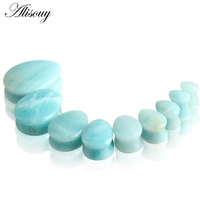 2pcs Fashion Stone Teardrop Bouchons d'oreille Tunnel Piercings Bouchons de boucle d'oreille Jauges Ear Expanders Stretcher Plug Ear Body Piercings Ring