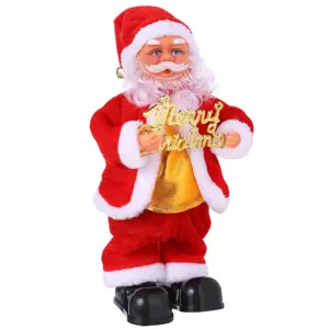2023圣诞老人圣诞装饰电动舞蹈圣诞老人与圣诞字母娃娃儿童搞笑礼物毛绒圣诞饰品