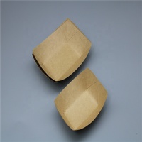 Boîte à nourriture jetable en papier kraft, plateau de bateau en papier brun pour les collations aux fruits, revêtement UV pour les nouilles à sushi des fournisseurs