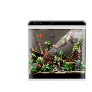 Aquarium intelligent ultra clair en verre de <span class=keywords><strong>30cm</strong></span> 38cm 48cm avec pompe à eau, filtre supérieur, affichage de la température pour le salon - Product Image 4