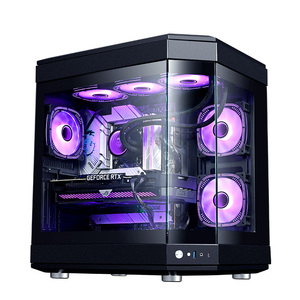 OEM kép buồng ATX trường hợp giữa tháp cao luồng không khí đục lỗ trên bảng điều khiển Tempered Glass <span class=keywords><strong>PC</strong></span> trường hợp chơi game trường hợp - Product Image 1