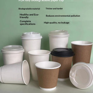 Gobelets à café en papier à double paroi compostables, revêtus de PLA, gobelets écologiques pour boissons chaudes, thé, latte, cappuccino, café, thé - Product Image 2