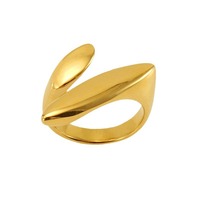 Bague en acier inoxydable réglable, épaisse, étanche, plaquée or, élégante, unisexe, cadeau de fête pour femmes