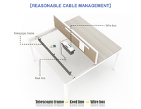 Elegante Tavolo da Ufficio Commerciale con Struttura in Metallo e Piano in Legno, Postazione di Lavoro Doppia con Scrivania per Computer