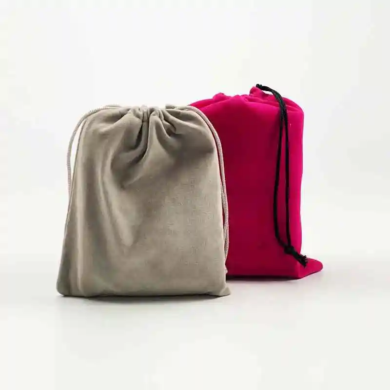 मखमली कपड़े गहने बैग/ड्रॉस्ट्रिंग बैग उपहार पाउच ड्रॉस्ट्रिंग मखमली फ्लैनेल गहने कस्टम लोगो के साथ