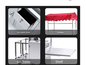 Remorque de restauration mobile en acier inoxydable avec <span class=keywords><strong>friteuse</strong></span>, plancha à gaz, pour petit-déjeuner, hamburgers et hot-dogs - Product Image 4
