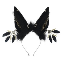 Bandeau d'oreilles de chèvre en peluche réaliste Leton, style japonais, accessoire de fête cosplay pour femmes adultes