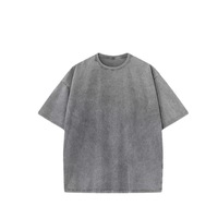 T-shirt en coton 100 % pour homme, col rond, tricoté, décontracté, uni, lavé, avec motif 3D en relief, respirant, séchage rapide, coupe classique, vente en gros