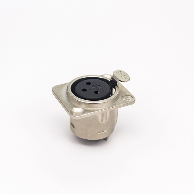 XLR Female Jack Socket Connector 3 Pin D Series Solder Type Panel Mount Connector