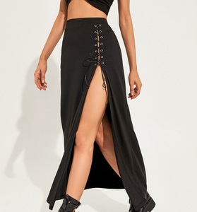 Jupe plissée personnalisée vêtements victoriens Cosplay jupes Steampunk Sexy fente <span class=keywords><strong>Style</strong></span> <span class=keywords><strong>gothique</strong></span> oeil de poulet jupe à lacets pour les femmes - Product Image 4