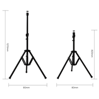 Trépied de projecteur télescopique en acier carbone TB3 780-1270 mm, pliable inversé, réglable, pour sol, vente en gros