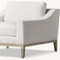 Fauteuil simple en bois et tissu de style nordique, durable, pour salon, appartement, hôtel