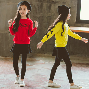 Vente en gros de 2 ensembles de vêtements pour enfants avec des t-shirts amusants, fabrication de leggings, pantalons de yoga sur mesure - Product Image 3