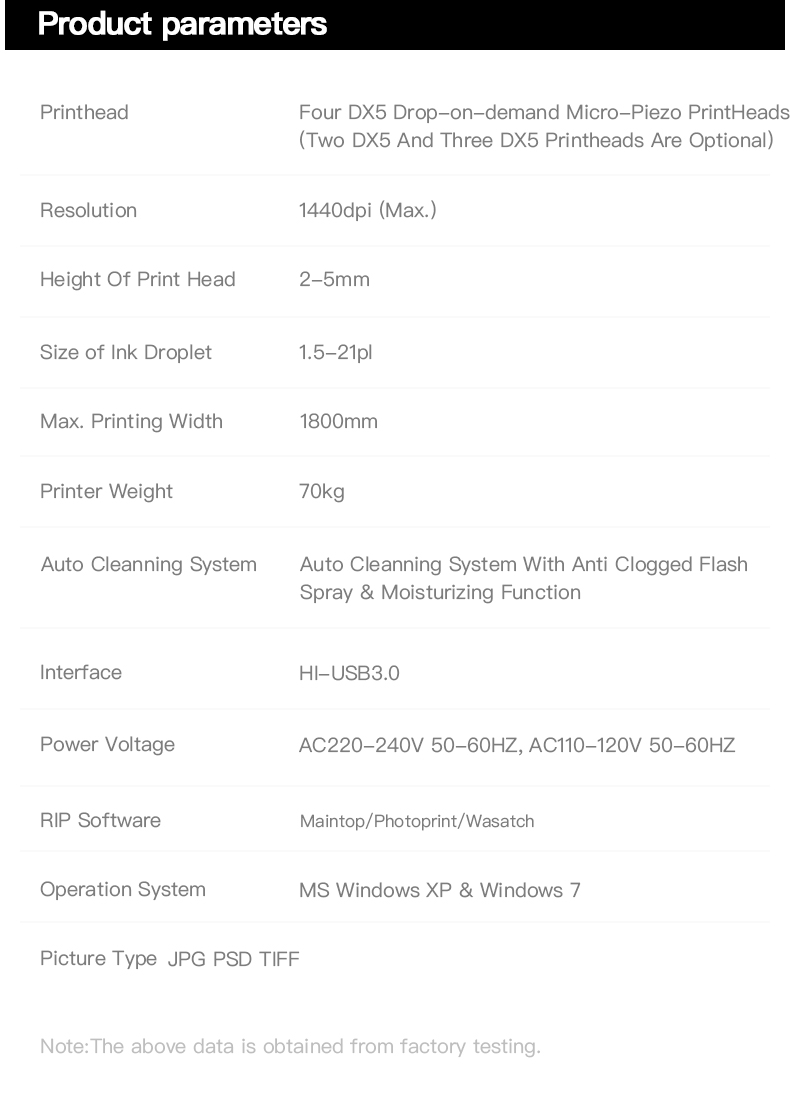 MT 1.8meters I3200 Printhead Sublimation for home textile printing