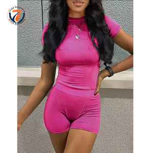 Özel İşlemeli Logolu Bodycron Sweatshirt Yazlık Tişörtler Kısa Rahat Giyim Kadın Takımları Nervürlü Rahat Giyim İki Parçalı Kadın Takımı - Product Image 2