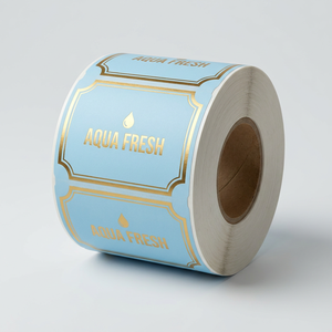 ฉลากขวดน้ำทองคำเปลวแบบพรีเมียม "AQUA FRESH" สติกเกอร์เครื่องดื่มสุดหรูสำหรับบรรจุภัณฑ์ขวดแก้วน้ำแร่ - Product Image 1
